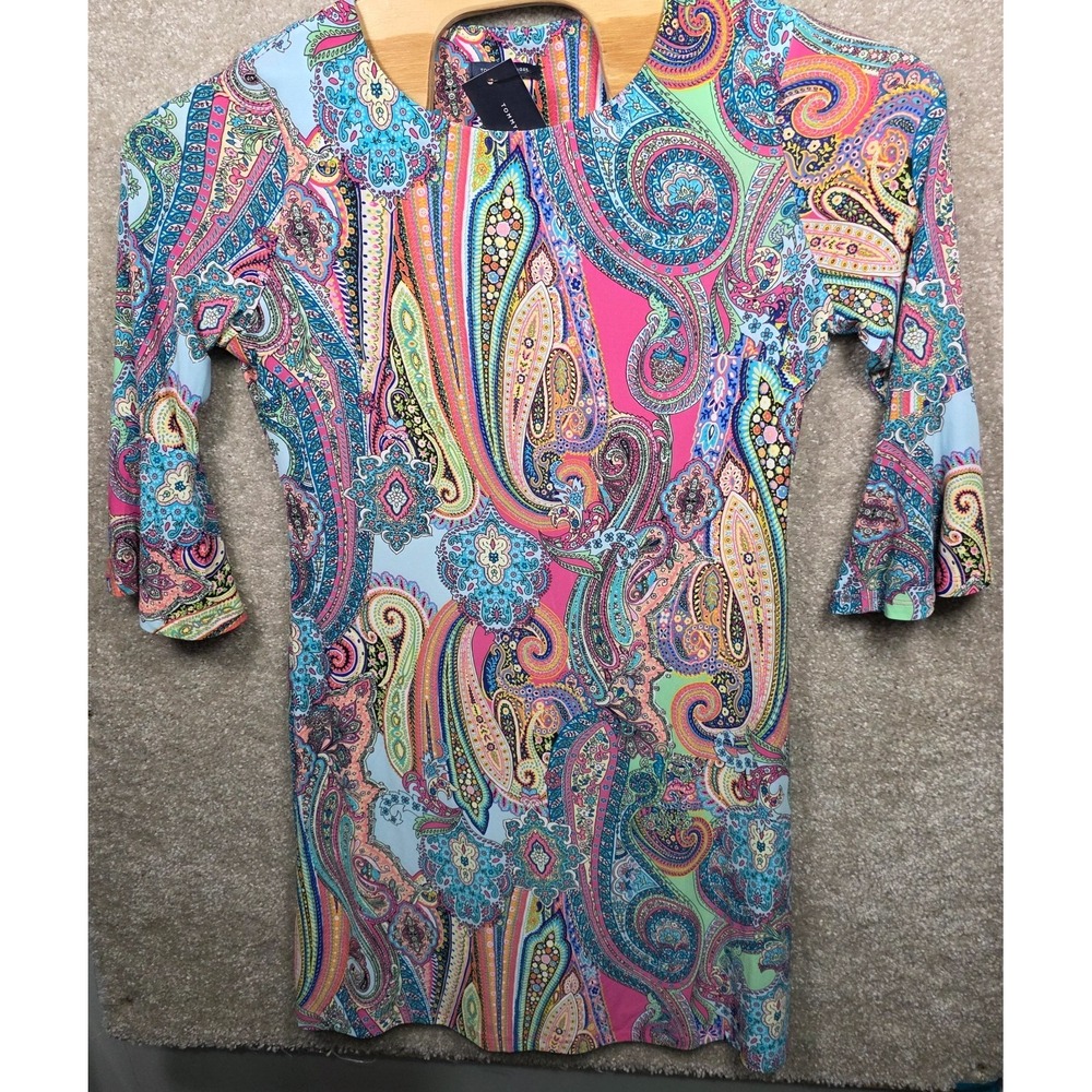 Tommy Hilfiger Multicolor Paisley Mini Dress - Pink, Blue, Yellow